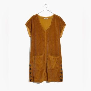 Madewell Corduroy Side-Button Shift Dress L